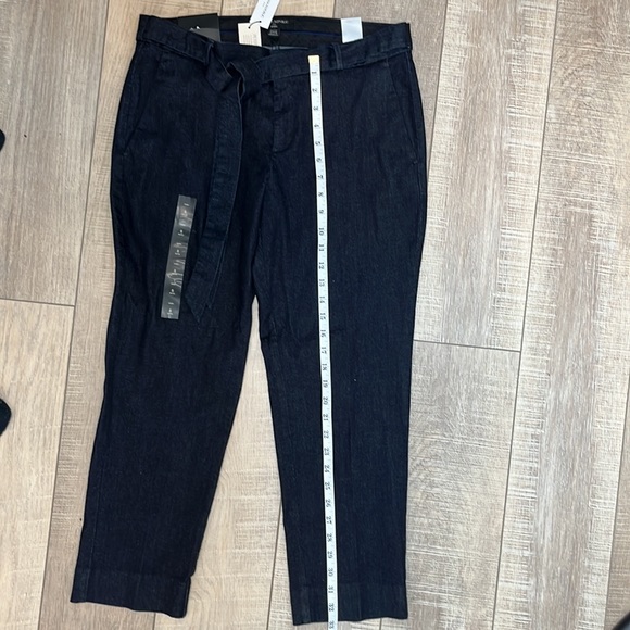 Banana Republic Avery Trouser Paper Bag Pants Ankle Dark Blue Denim SZ Petite 8 - Picture 11 of 11